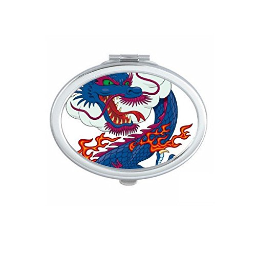 Miroir de poche portable compact motif traditionnel chinois dragon nuage, petit miroir de main