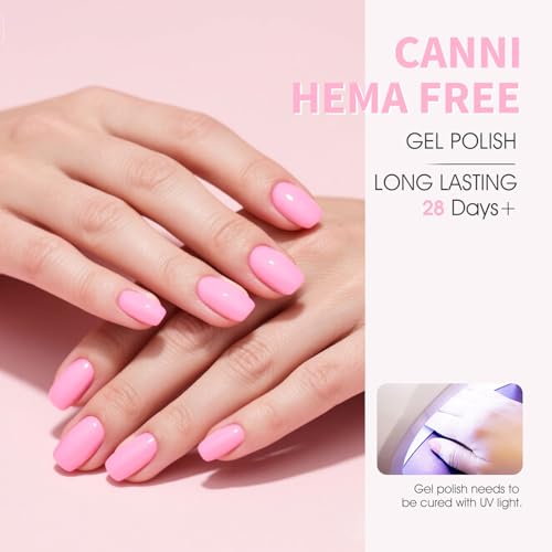 Image of CANNI Baby Pink Gel Nail Polish, 1Pcs Nude Pink Gel Polish Light Nude Color Soak Off U V Nail Manicure Salon DIY at Home