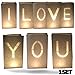 Produktbild AMENOPH1S I Love You-Set | Weiße Papierlaternen | Kerzentüten | Lichttüten | Einzelne Buchstaben | Dekorationen für Dein Partner | Schwer Entflammbar