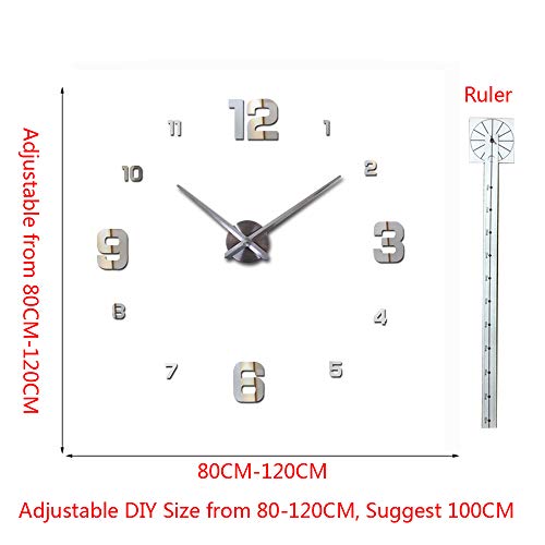 Fashion In The City Large 3D Diy Wall Clock Frameless Mirror Surface Big Wall Clock Home Decoration For Living Room Bedroom Office Coffee Hall Bar Wall Decorations¡­ #TOP2