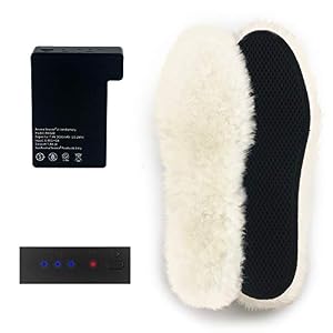 AROMA SEASON® | Beheizbare Einlegesohlen mit Akku | Warme beheizte Füße den ganzen Tag beim Skifahren, Snowboarden, Wandern, Angeln | hohe Heiz- und Akkuleistung | Schuhsohle aus Schafswolle