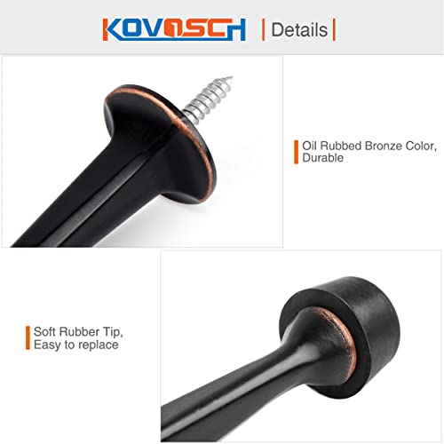 KOVOSCH 10 Pack Solid Rigid Door Stops - Heavy Duty Door Stoppers Wall Protector with Soft Rubber Tips, Oil Rubbed Bronze - Thumbnail 4