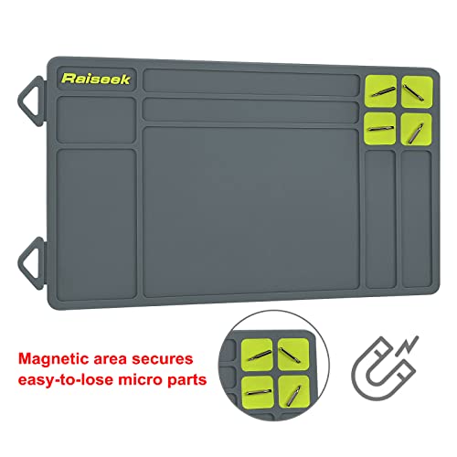 Raiseek Pistol Gun Cleaning Mat, Magnetic Gun Maintenance Mat,Anti-Slip Rubberized Pistol Gun Mat with Organizer Parts Tray,Protective Workbench Mat 15.9\" x 9.8\" - Thumbnail 4