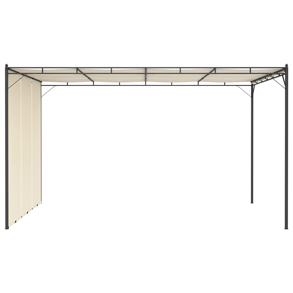 vidaXL Gazebo da Giardino con Tenda Laterale 4x3x2,25 m Crema
