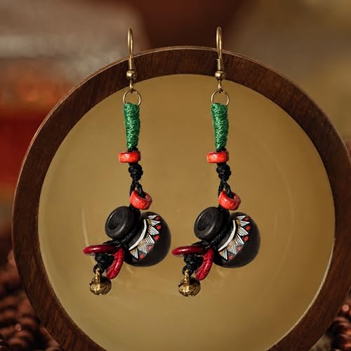 Image of Handcrafted Boho & Tribal Earrings for Women - Wooden, Brass & Terracotta Statement Designs in Drop, Hoop, Loop & Dangle Styles