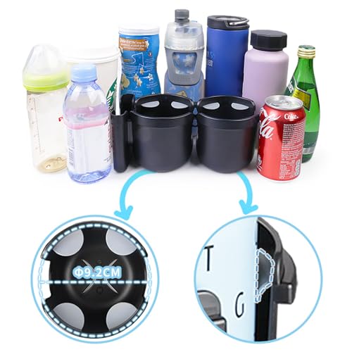 Baby Stroller Cup Holder with Phone Holder, 3-in-1 Bottle Holder, 360 Removable Degrees Rotation Drink Holder for Wheelchair, Stroller, Bike, Walker, Scooter, Bicycle, Uppababy, Nuna, Bugaboo, Doona. - Thumbnail 2