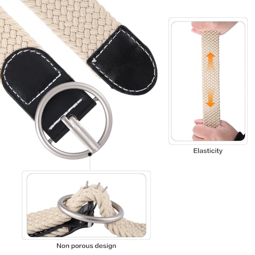 Girl Braided Woven Stretch Belt - Golf Softball Elastic Belt Canvas Casual Belt for Kids Aged 4-18 Years3