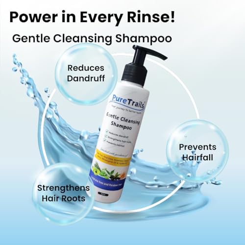 Image of Gentle Cleansing Shampoo, Anti-Dandruff, Anti Hairfall, with Tea Tree, Aloe Vera, Rosemary, Amla, Neem, Wheatgerm Oil, Jojoba Oil, 200ml