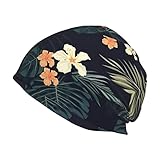 Hawaii Slouchy Beanie Cap Knit Hat Flower Floral Beanie Winter Hats Womens Cap Slouchy Hat