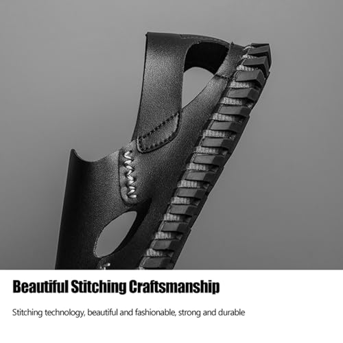 Men's Closed Toe Leather Handmade Sandals,Outdoor Hiking Sandals Closed Toe Leather Athletic Lightweight Trail Walking Casual Sandals Water Shoes Fisherman Beach Shoes4