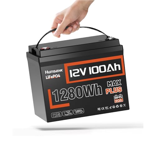 HumsiENK 12V 100Ah MAX PLUS _S`ECIobe[ 10Nۏ & e1280Wh 100A BMS 15000񒷎 IP67h hЁEpd \[[VXe LsOJ[ Ԓ Ή