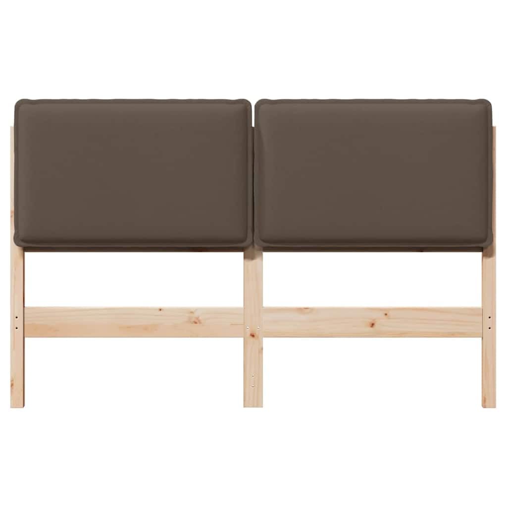 Wyściełany zagłówek z litego drewna sosnowego, naturalnie jasnoszary, 140 cm, nowoczesny design do sypialni, trwały i wygodny
