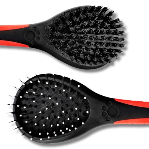 Escova Rasqueadeira Dupla para Pelos de Cães Cachorro Gatos Pet Pets de Estimação Pequenos e Médios