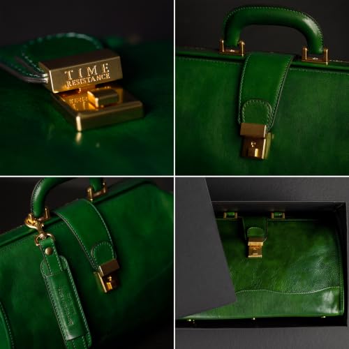Image of Time Resistance Leather Doctor Bag - Italian Handmade Medical Bag - Vintage Style Handbag - Real Leather Briefcase