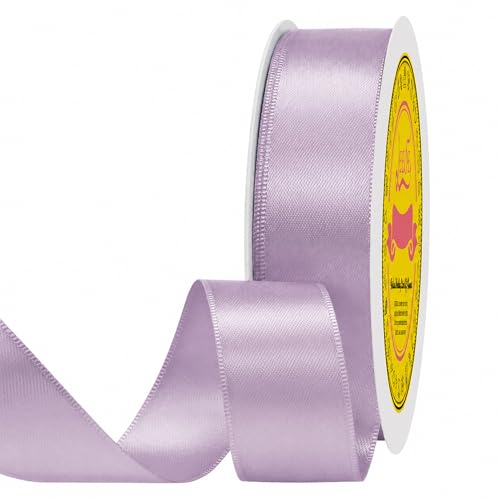 Image of Double Face Dusty Purple Satin Ribbon 7 /8 Inch X 100 Yards Polyester Ribbon for Gift Wrapping Very Suitable for Weddings Party Hair Bow Invitation Decorations and More
