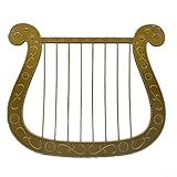 Harpe d'ange en plastique doré pour fêtes costumées   Accessoire de harpe simulée non jouable, 27 x 23 cm, réplique d'instruments folkloriques légers