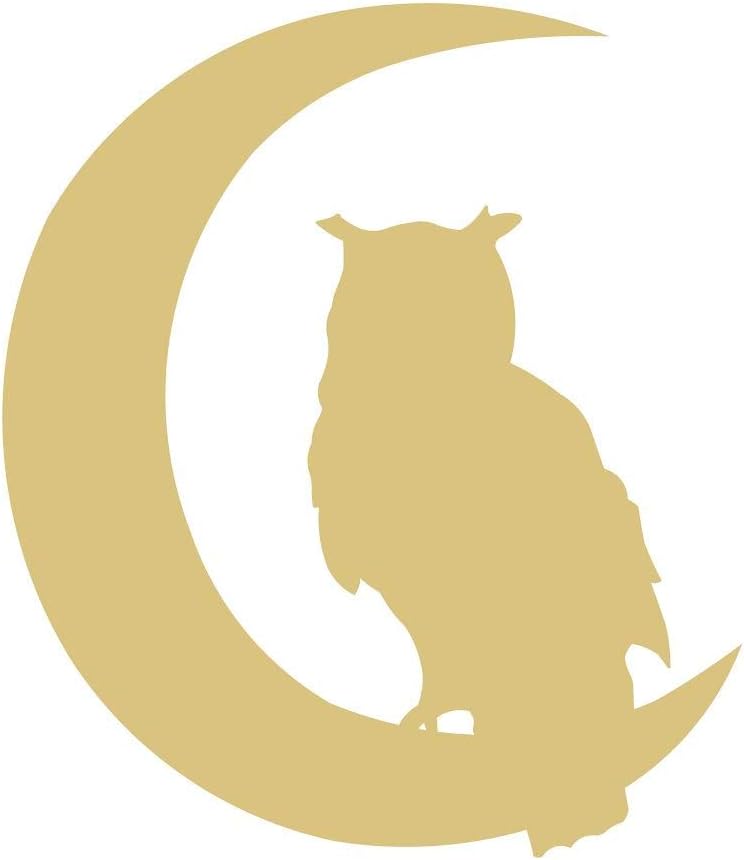 Owl On Moon Cutout Unfinished Wood Home Decor Nursery Decor Door Hanger Halloween MDF Shaped Canvas Style 1 (24)