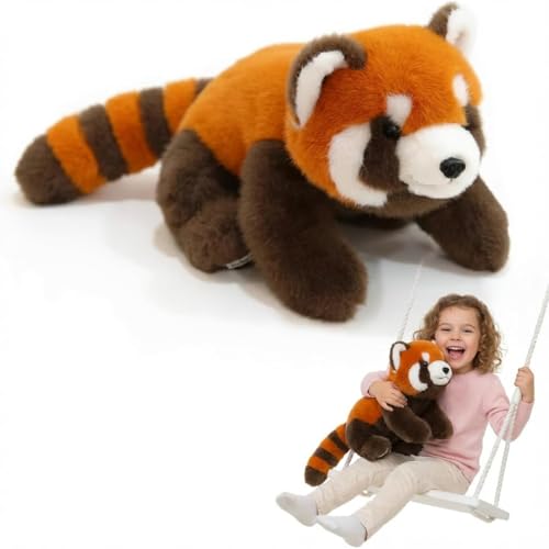 Juguete De Peluche De Panda con Peso, Oso De Peluche Panda, Juguetes De Peluche De Dinosaurio, Animal De Peluche, Animal De Peluche para Comodidad Y Relajación, Compañero De Abrazo Par Red Panda 45cm