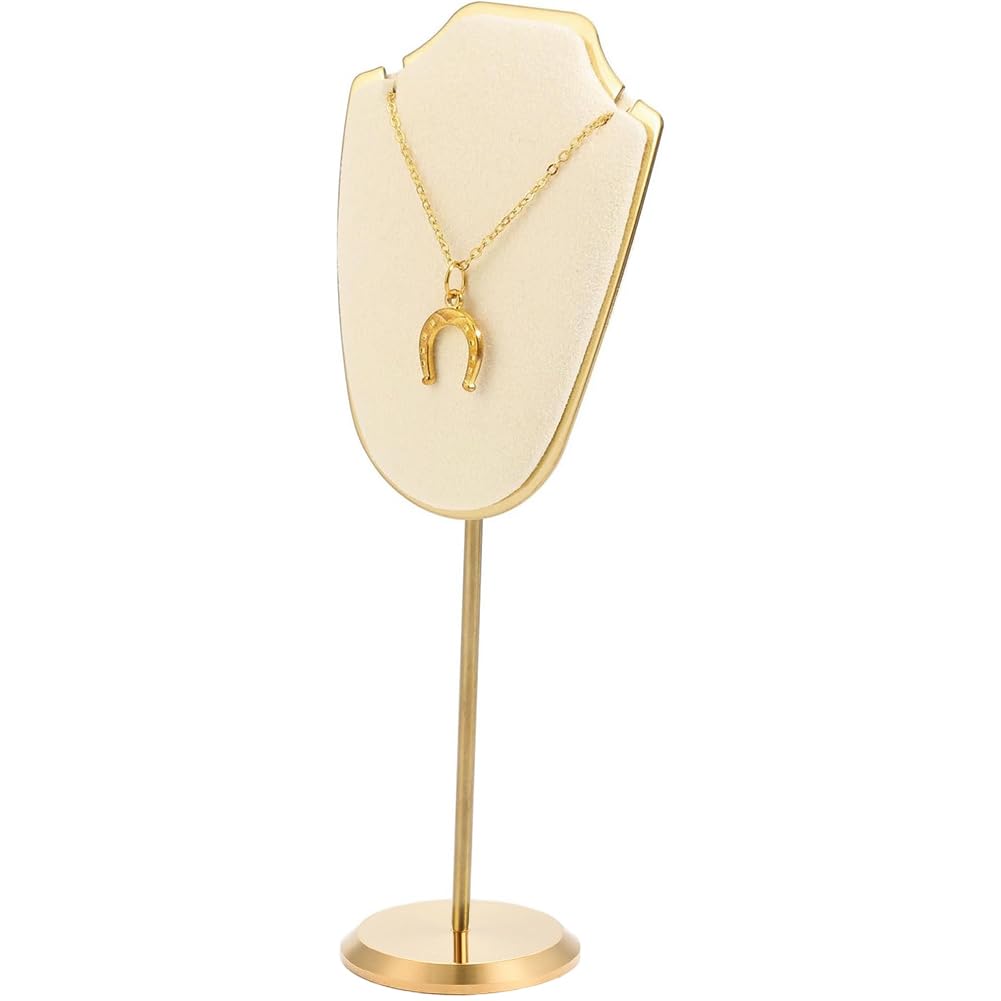 Présentoir bijoux velours blanc de qualité premium et support doré CHGCRAFT
