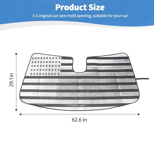 RT-TCZ for Silverado Windshield Sun Shade Screen Compatible with Chevy Silverado GMC Sierra 2019-2023 America Flag Accessories by RT-TCZ - Used condition - Image 7