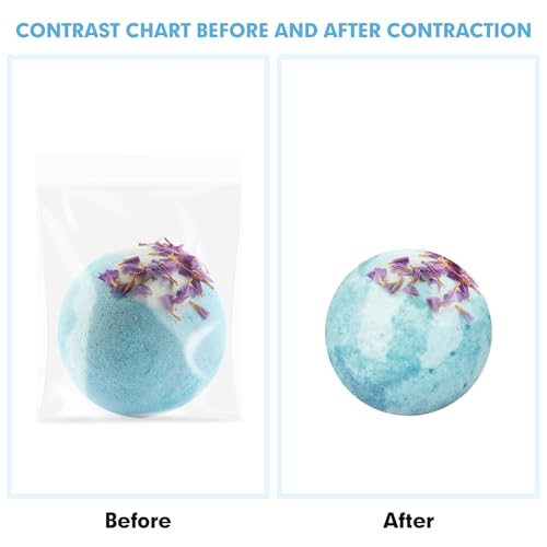 Image of Shrink Wrap Bags, [200 Pcs] 4.5 * 7 Inches Clear PVC Heat Shrink Wrap Bags, Small Shrink Wrap Bags for Packagaing Soap Bath Bombs Candles and Homemade DIY Projects