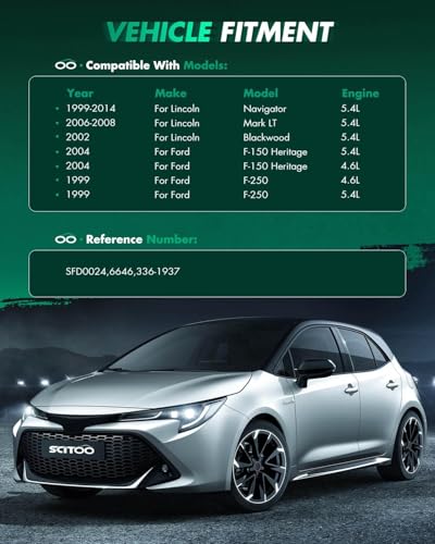 Image of SCITOO Starter Motor SFD0024 6646 for FORD Excursion 2000-2005 5.4L 6.8L F-Series Pickups 1999-2010 4.6L for Mustang 2005-2010 4.6L F-150 /F-550 6.8L 1.4kW /12 Volt CW 12-Tooth Pinion