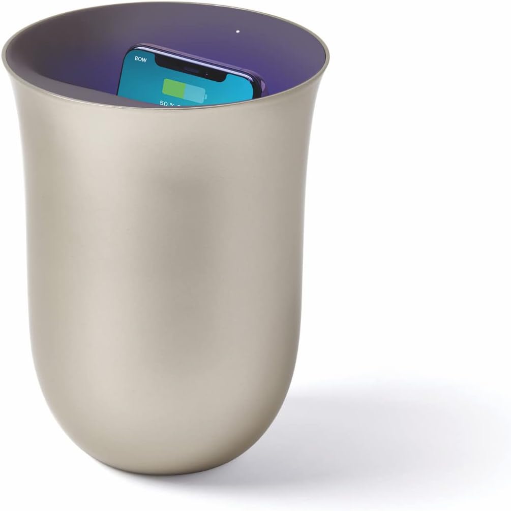 OBLIO Wireless Charging Station + UV Sanitiser, golden