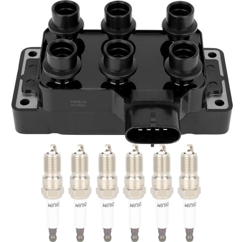 ECCPP 6383157 1 ignition coils with 6 iridium Spark Plugs for ford USA EXPLORER,TAURUS 4L,3L V6 9017113 6383157