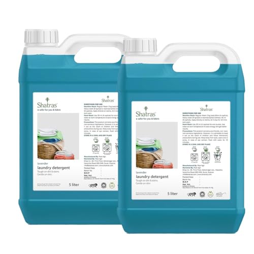 Image of Shatras Liquid Detergent, Suitable for Top Load & Front Load for Machine and Hand Wash, Eco friendly, Natural liquid detergent for all type of clothes (10L)