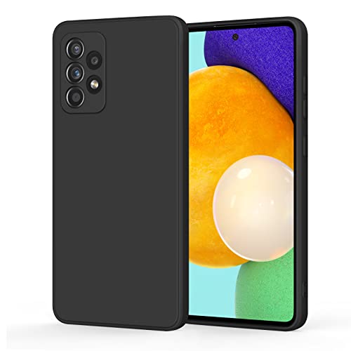 AK Funda para Samsung Galaxy A52s 5G / Samsung Galaxy A52 5G,Funda de Liquida Silicona con Forro de Microfibra Suave Protección Completa para Samsung Galaxy A52/A52s 5G(Negro)