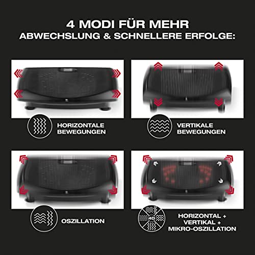 FitEngine 4D Vibrationsplatte | 60 Intensitätsstufen & 4 Vibrationsmodi | Curved Design mit LED-Beleuchtung | Inkl… – Bild 5