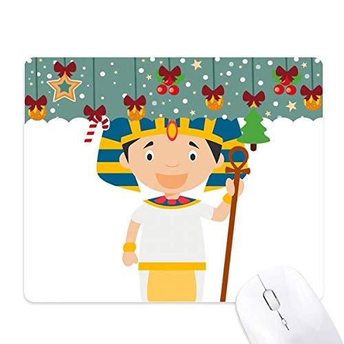 Tapis de souris Noël caoutchouc chapeau jaune tapis de bureau antidérapant