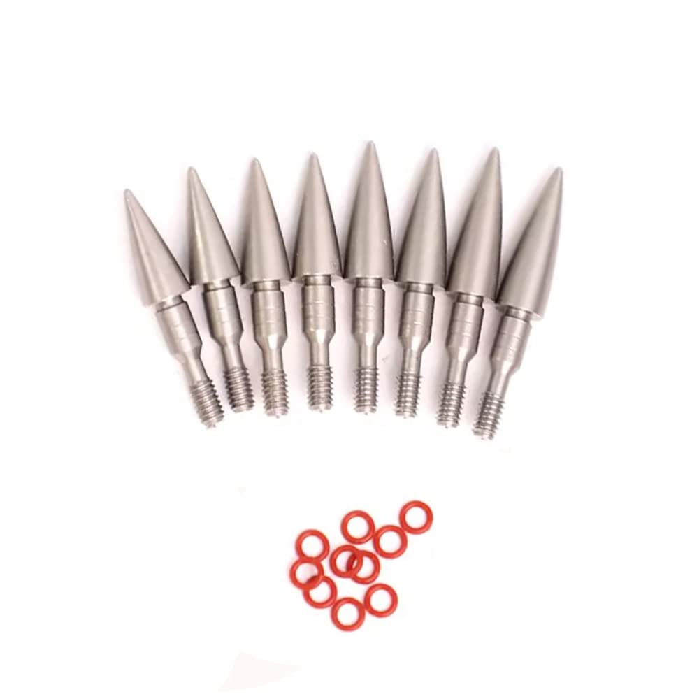 ACCMOS 12Stück Pfeilspitzen für Bogenschießen 70/80/90/100/125/150 Grain Jagd Übung Pfeilspitze Verjüngt Rostfreier Stahl Pfeilspitze
