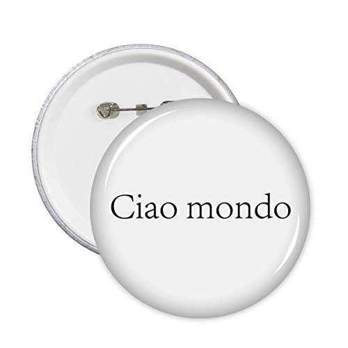 Broches rondes Bonjour style italien pour égayer vos vestes et sacs en coton