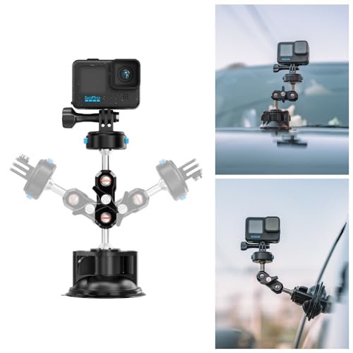 Support à libération rapide GoPro avec puissant aimant et bras de voiture