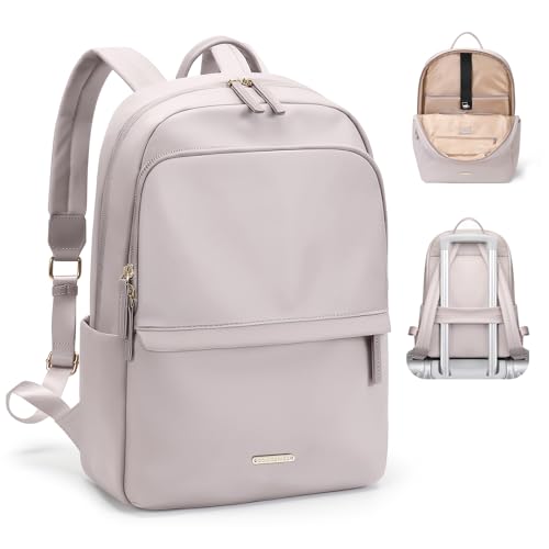 GOLF SUPAGS Laptop Backpack for Women Slim Computer Bag Work Travel College Backpack Purse Fits 14 Inch Notebook (Pinkish Gray)
