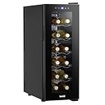 Dellonda Baridi Black 12 Bottle Wine Fridge Cooler, Super Quiet 25dB, Touch Control, LED - DH73