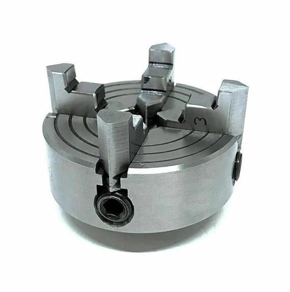 Portabrocas de torno independiente de 4 mordazas de 70 mm con eje central giratorio MT3, rosca M14 x 1 | Portabrocas de precisión de 4 mandíbulas para mini torno, torneado y mecanizado