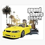 Grand Theft Otter Graphic Bumper Sticker Window Water Bottle Decal 5'