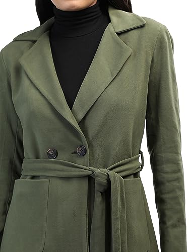 Image of CHKOKKO Women Classic Long Winter Coat Double Breasted | Knee Length Design with a Sophisticated Spread Collar and Convenient Front Pockets for All Occasions