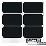 Cohas Chalkboard Labels in Large Rectangle Shape includes Liquid Chalk Marker and 18 Labels, Fine Tip, White Marker