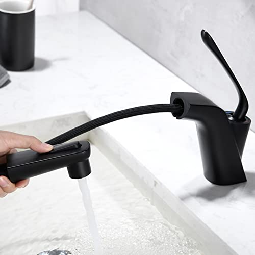 Ducha telescópica para fregadero de baño con grifo de latón monomando para regular temperatura