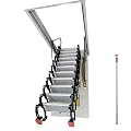 TECHTONGDA Attic Ladder Attic Extension Loft Attic Ceiling Folding Stairs Retractable Attic Folding Ladder with 32 x 39 Inch Opening Size and 10.5 feet Height for Ceiling