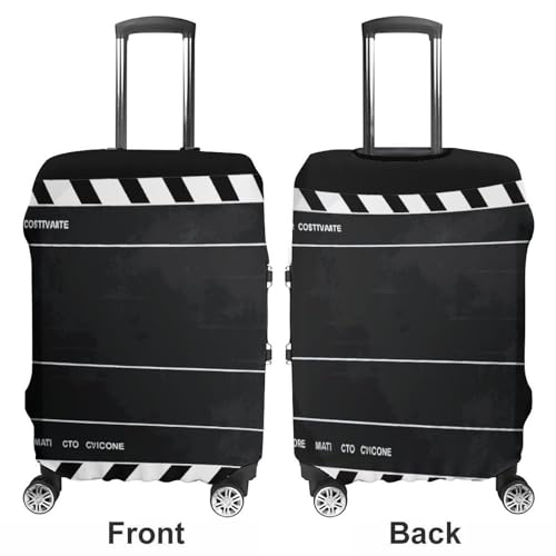 Classic Movie Clapboard Black Luggage Cover, Washable Elastic Suitcase Cover Protector Fit 18-32 Inch Luggage3