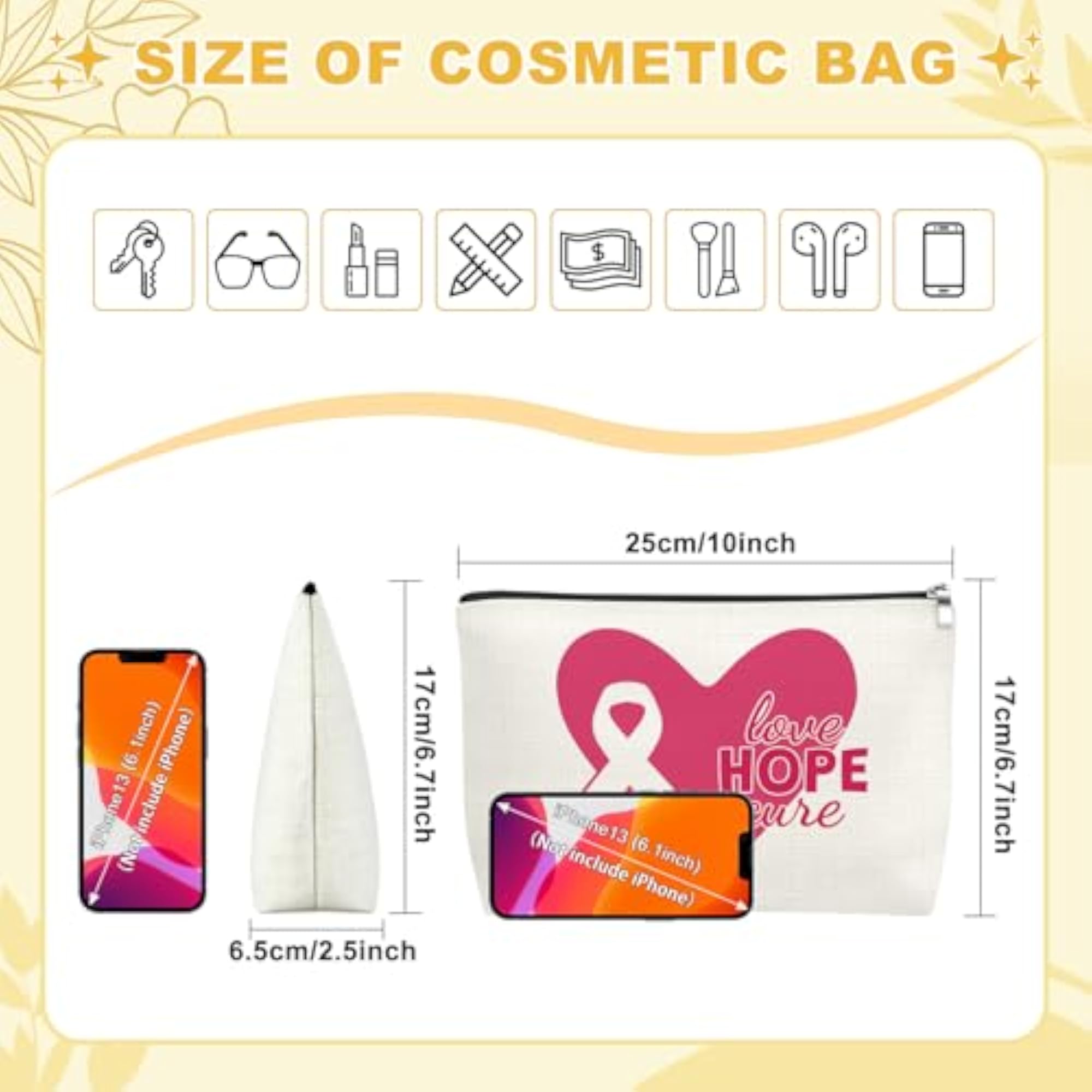 Breast Cancer Awareness Makeup Bag
