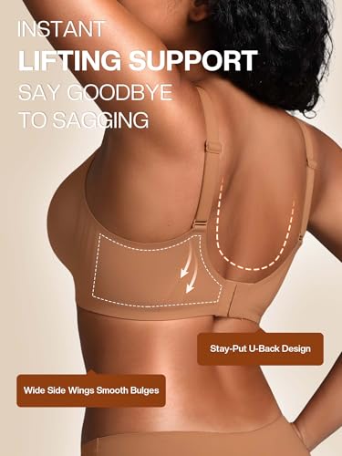 Image of Wireless Jelly Bras for Women No Underwire with Support - S-2XL Seamless Bralettes Everyday Comfort Tshirt Padded Bra