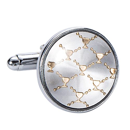 Gretd Sliver Floral Cufflinks Necktie Clip For Tie Pin For Mens Gift Classic Pattern Tie Bar Cufflinks Tie Clip Set Men Jewelry (Color : Sliver, Size : One Size) #TOP5