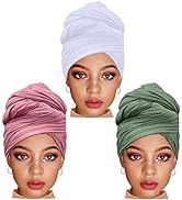 ZRQ 3 Pieces Stretch Jersey Turban Head Scarf Extra Long Scarf Shawl Urban Hair Hijab Tie Soft an...
