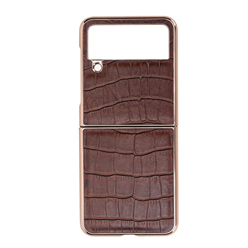 Rankomu Galaxy Z Flip4 Läderfodral med Repbeständig Nanoplätering