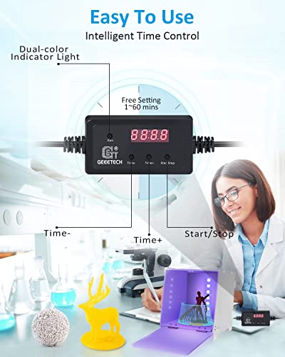 Geeetech UV Resin Curing Box with 360° Turntable 405nm UV Curing Light Station for UV Models Intelligent Time Control UV Cure Station Suitable for SLA/DLP/LCD - Image 3